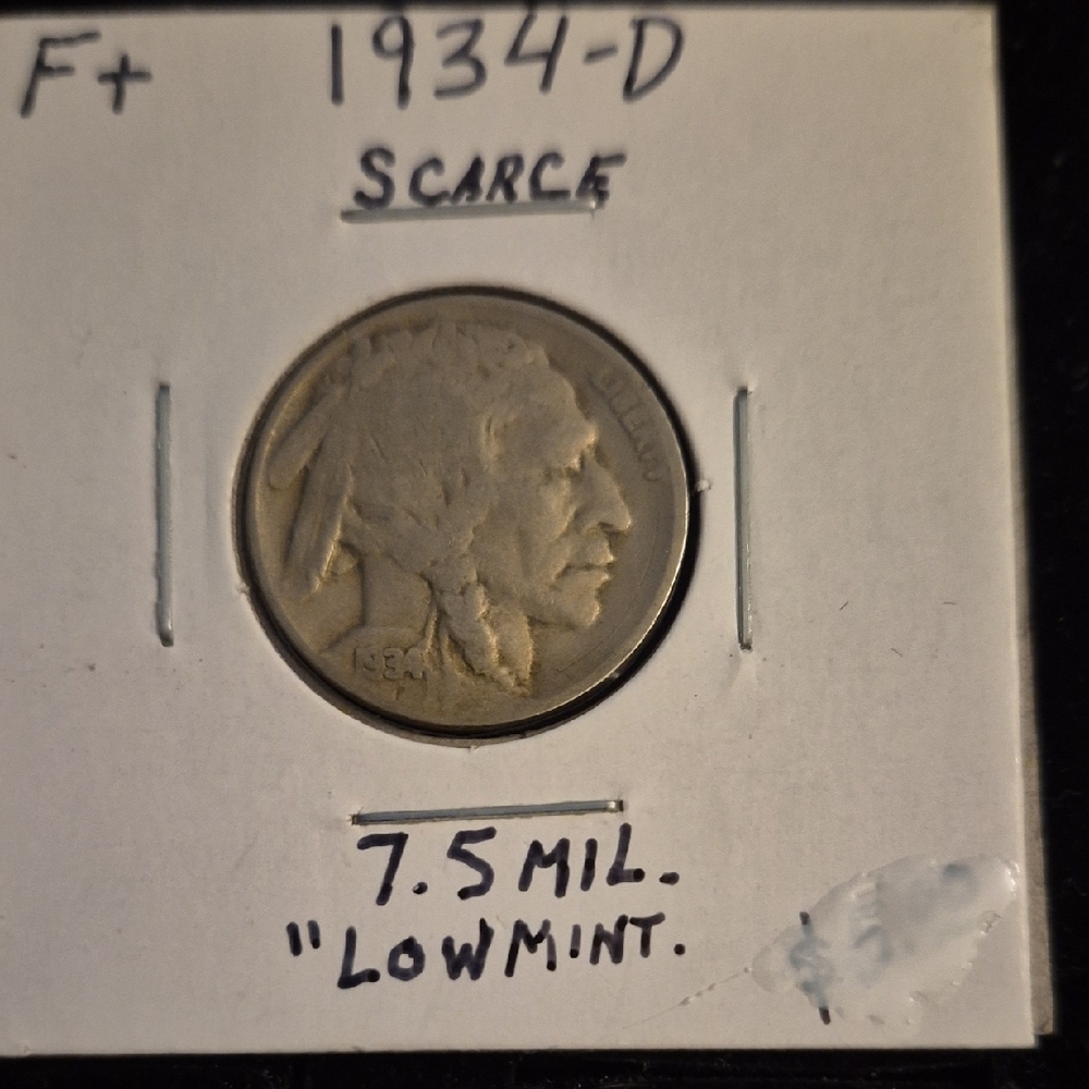1934-D Buffalo Nickel Coin